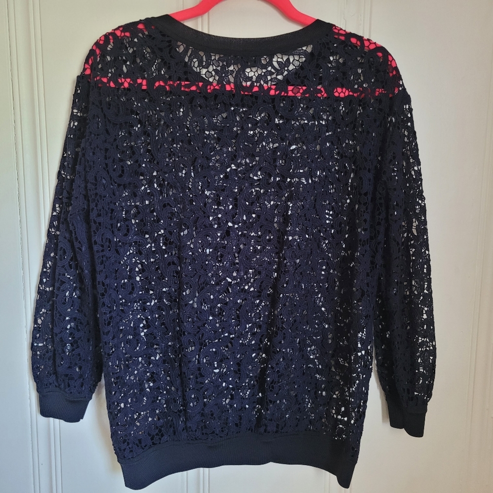 Lafayette 148 black lace top S